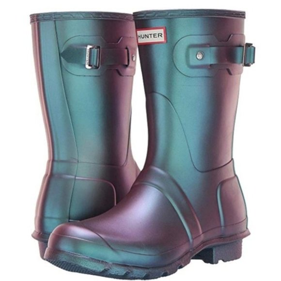 iridescent rain boots